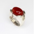 inel statement modernist, cu anturaj carnelian. Danemarca 